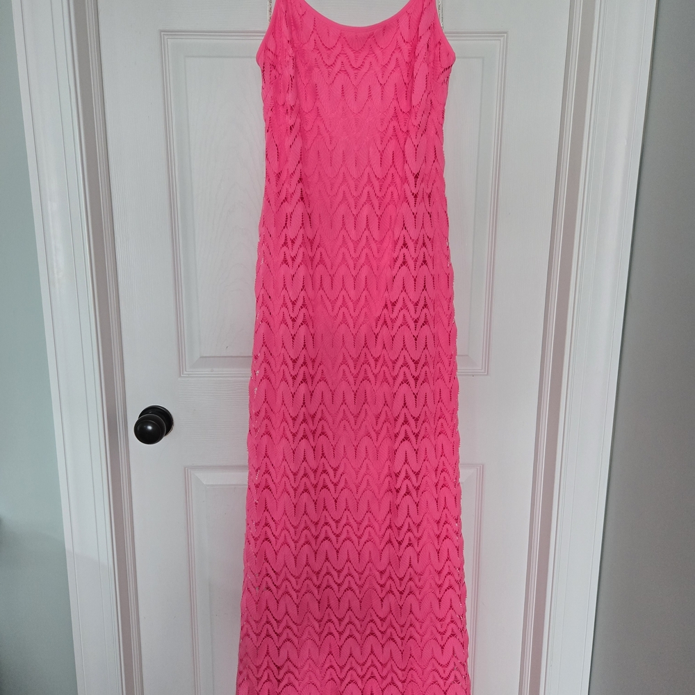 Lilly Pulitzer Pink Maxi Sundress with Spaghetti Straps